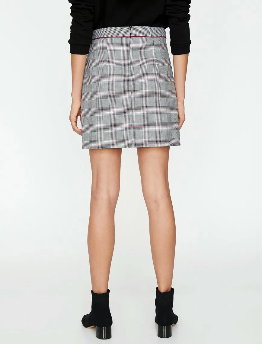 12288 Red Check Mini Skirt