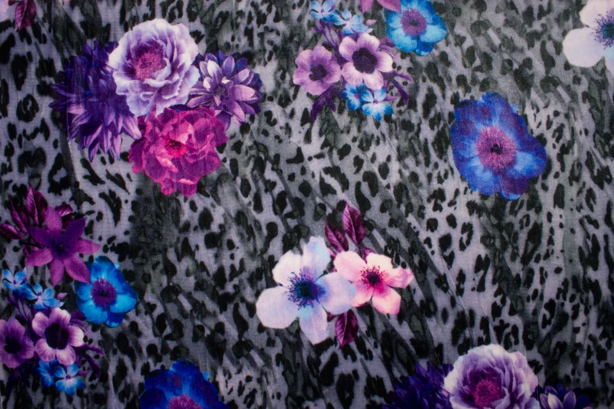 Animal/Floral Printed Silk Velvet