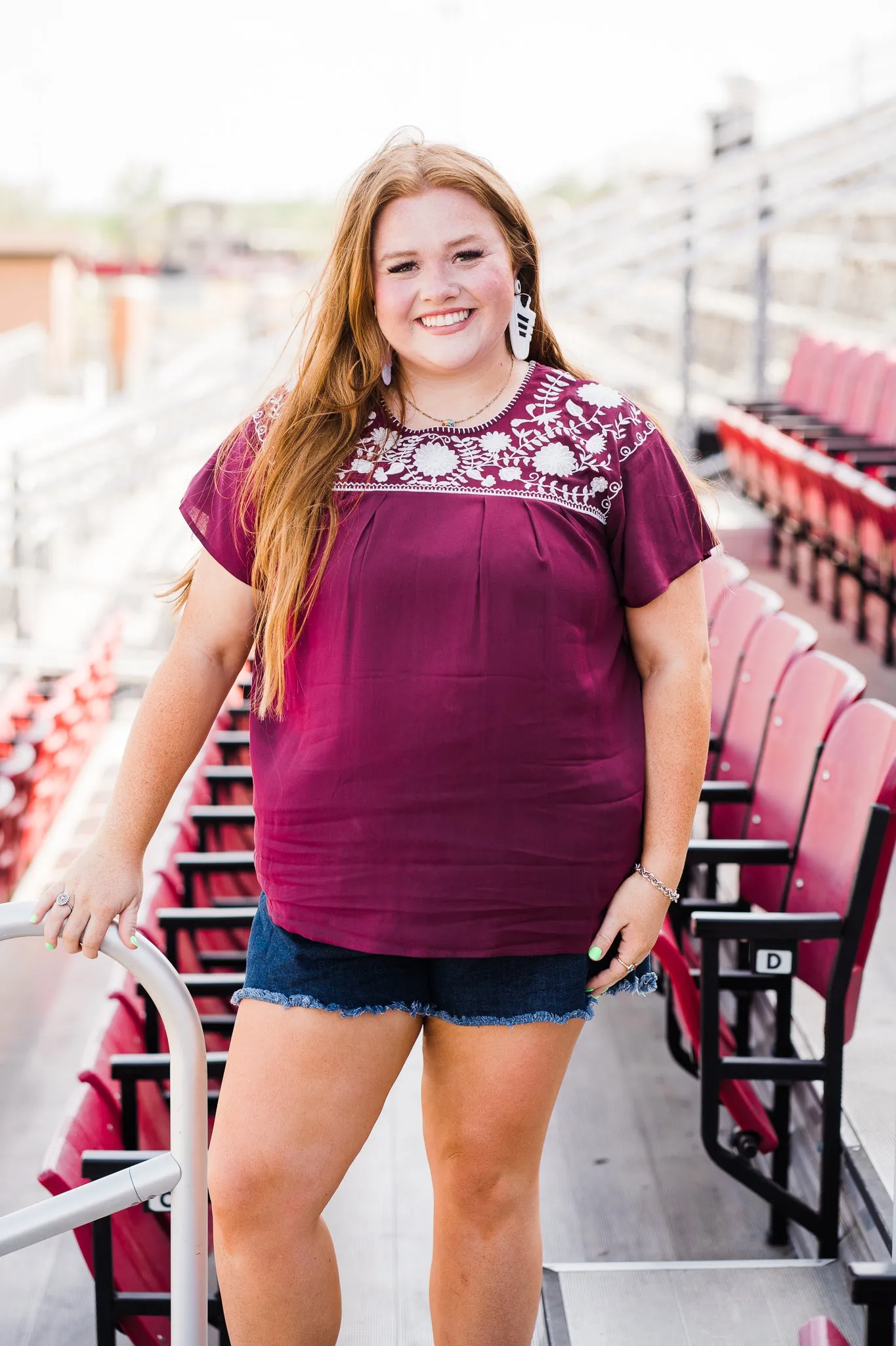 Aztec Embroidered Top