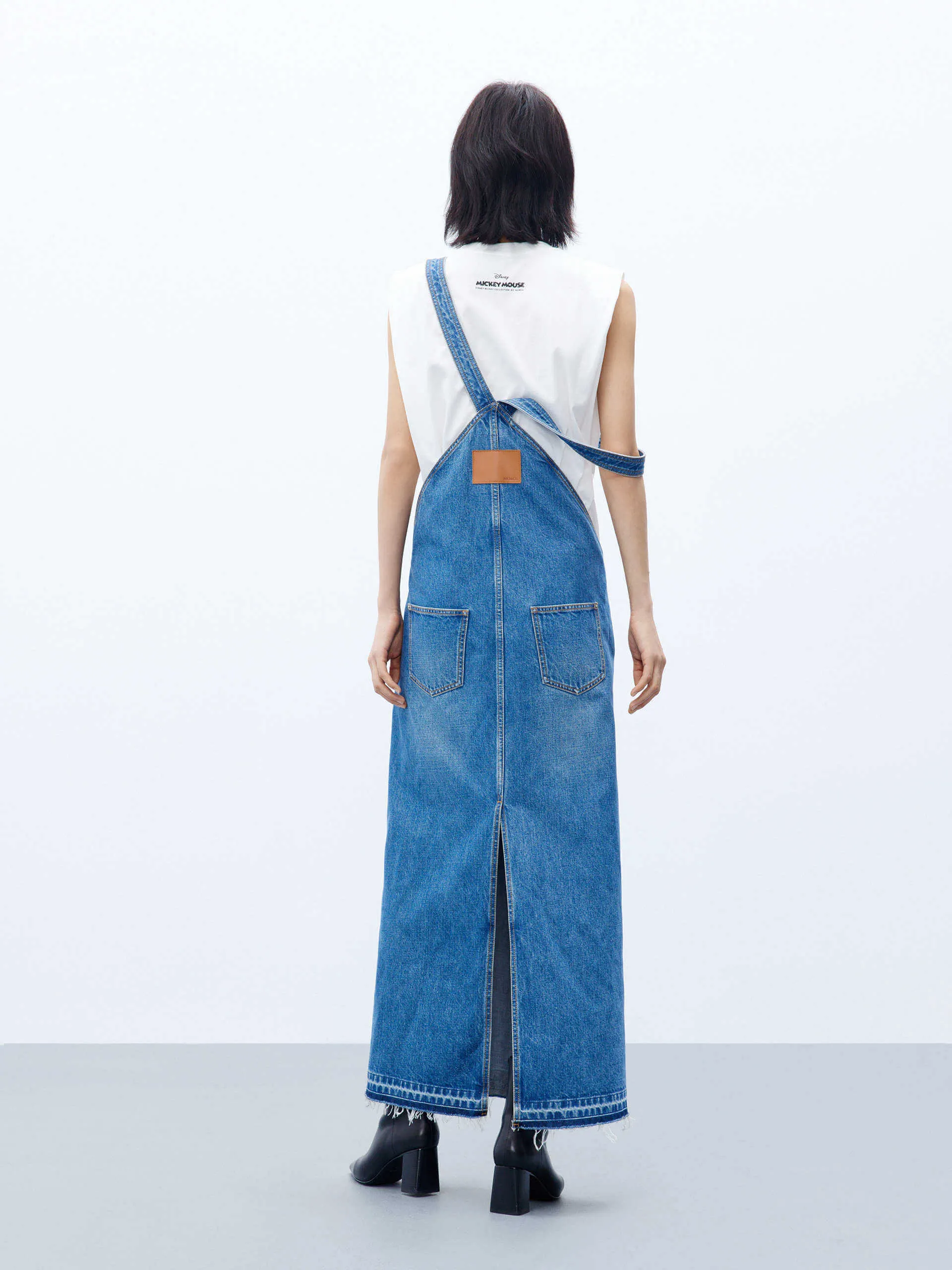 Back Slit Denim Dress