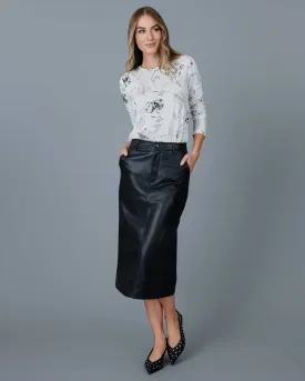 Bella Black Faux Leather Skirt