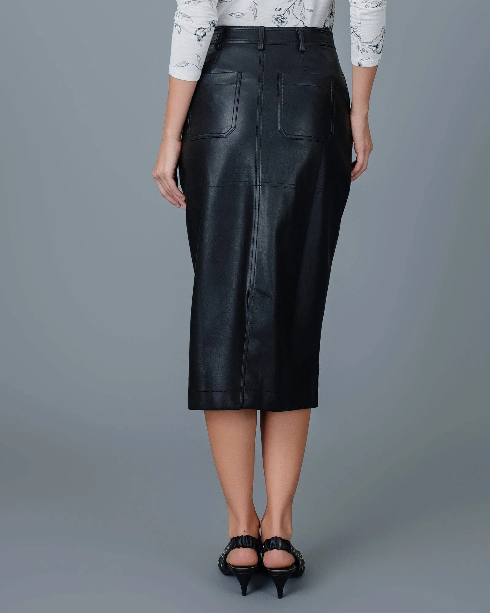 Bella Black Faux Leather Skirt