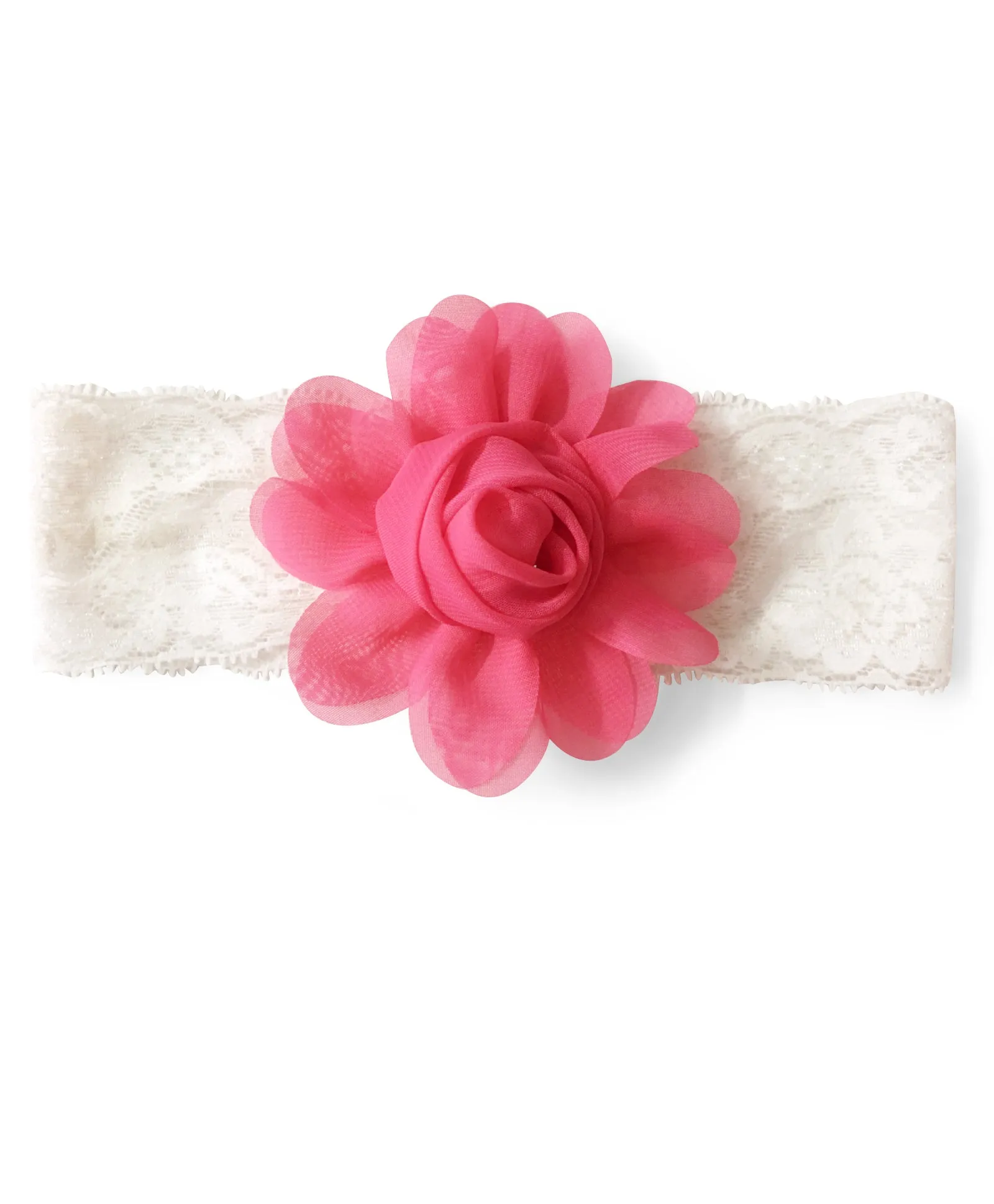 Big Rose Flower Applique Headband- Dark Pink