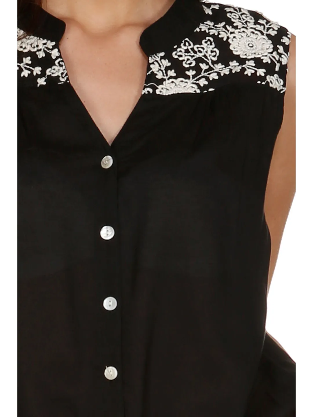 Black Embroidered Top