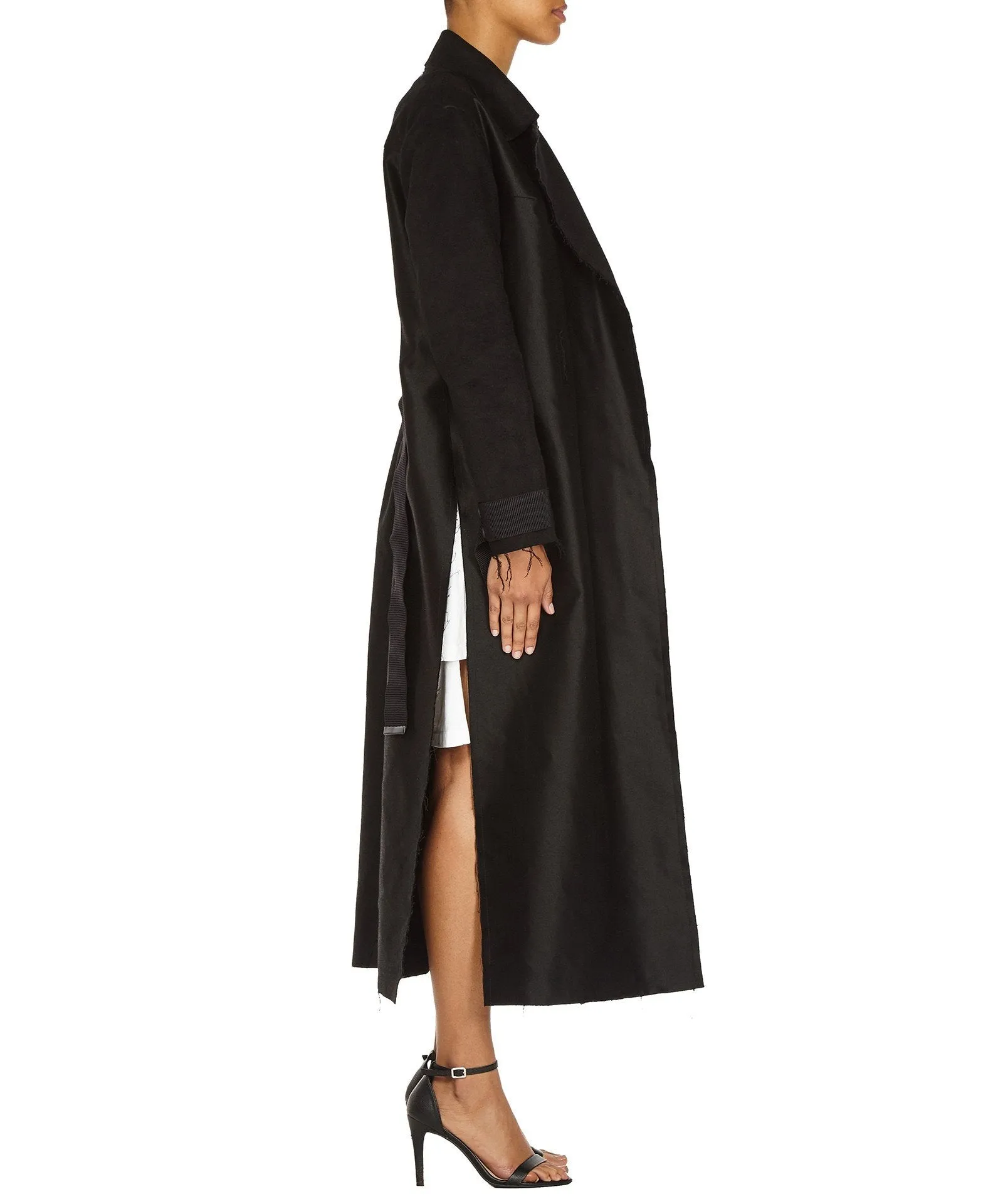 BLACK LONG SLIT COAT