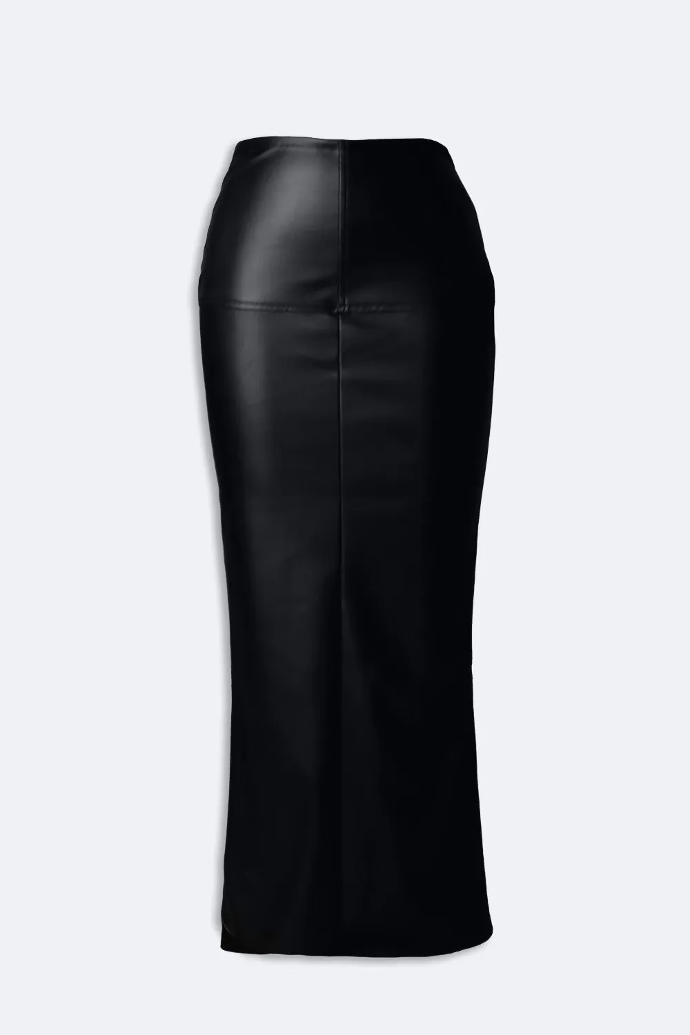 Black trumpet leather skirt