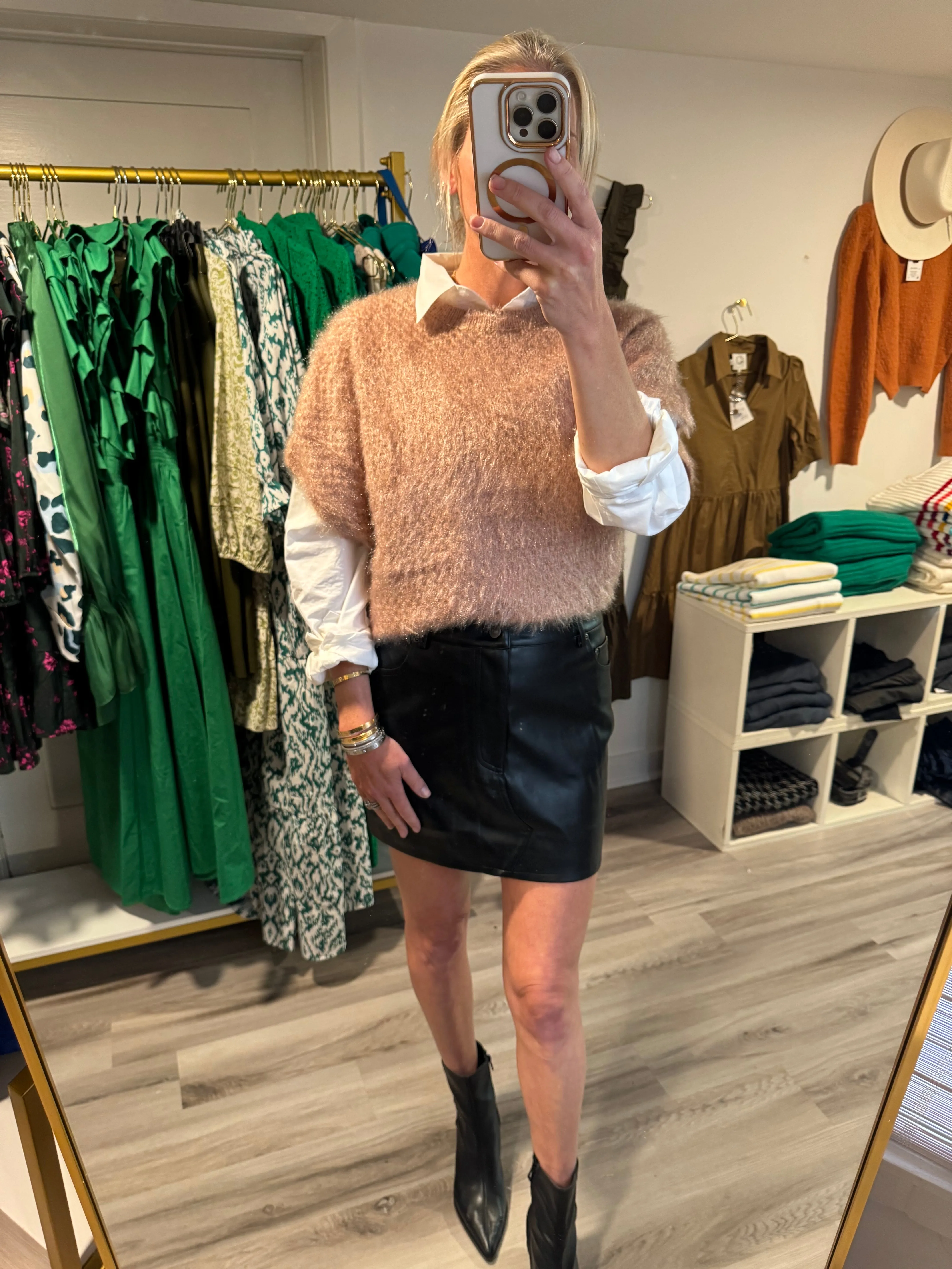 Black Vegan Leather Mini Skirt