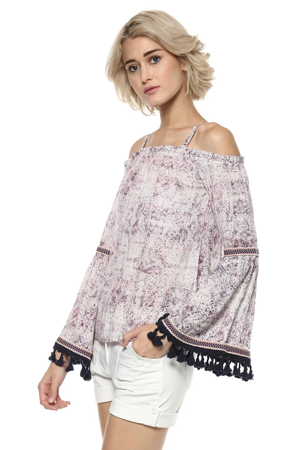 Boho Off Shoulder Printed Top