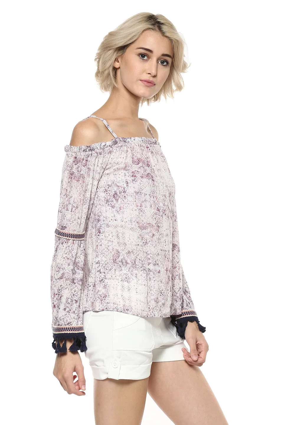 Boho Off Shoulder Printed Top