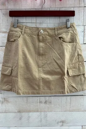 Cargo Mini Skirt- Taupe