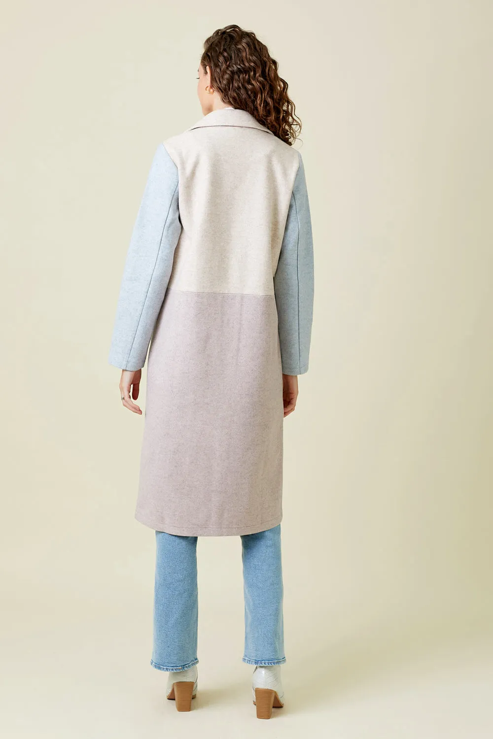 Colour Block Long Coat