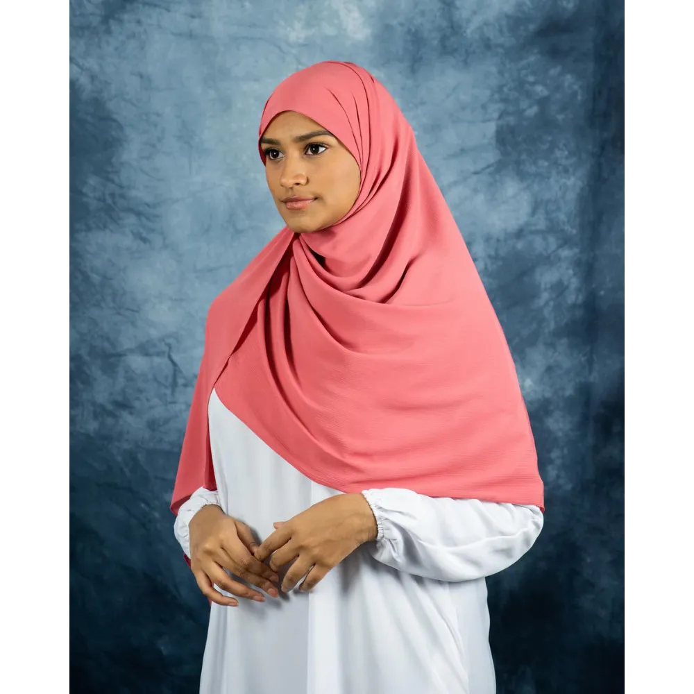 Crinkle Chiffon Hijab (Rose Pink Silk)