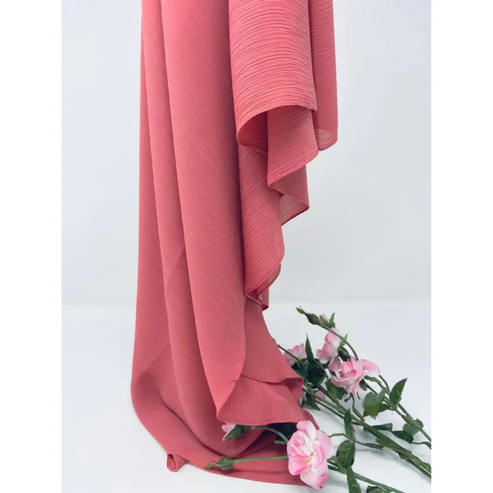 Crinkle Chiffon Hijab (Rose Pink Silk)