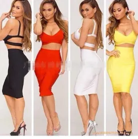 CUTE SEXY SHOW BODY TWO PIECE DRESS