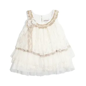 Dolce Bambini - Girls Lace Applique Party Dress