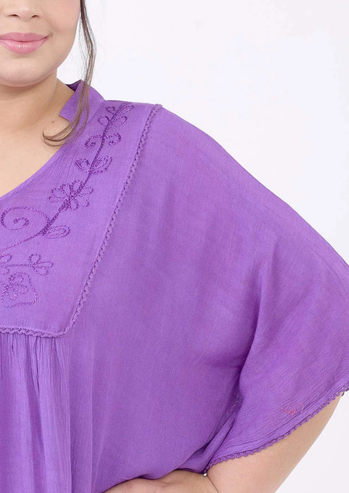 Embroidered Kaftan Top