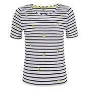 Embroidered Lemon Stripe Top