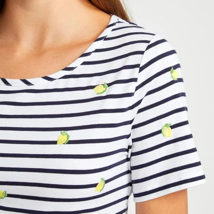 Embroidered Lemon Stripe Top