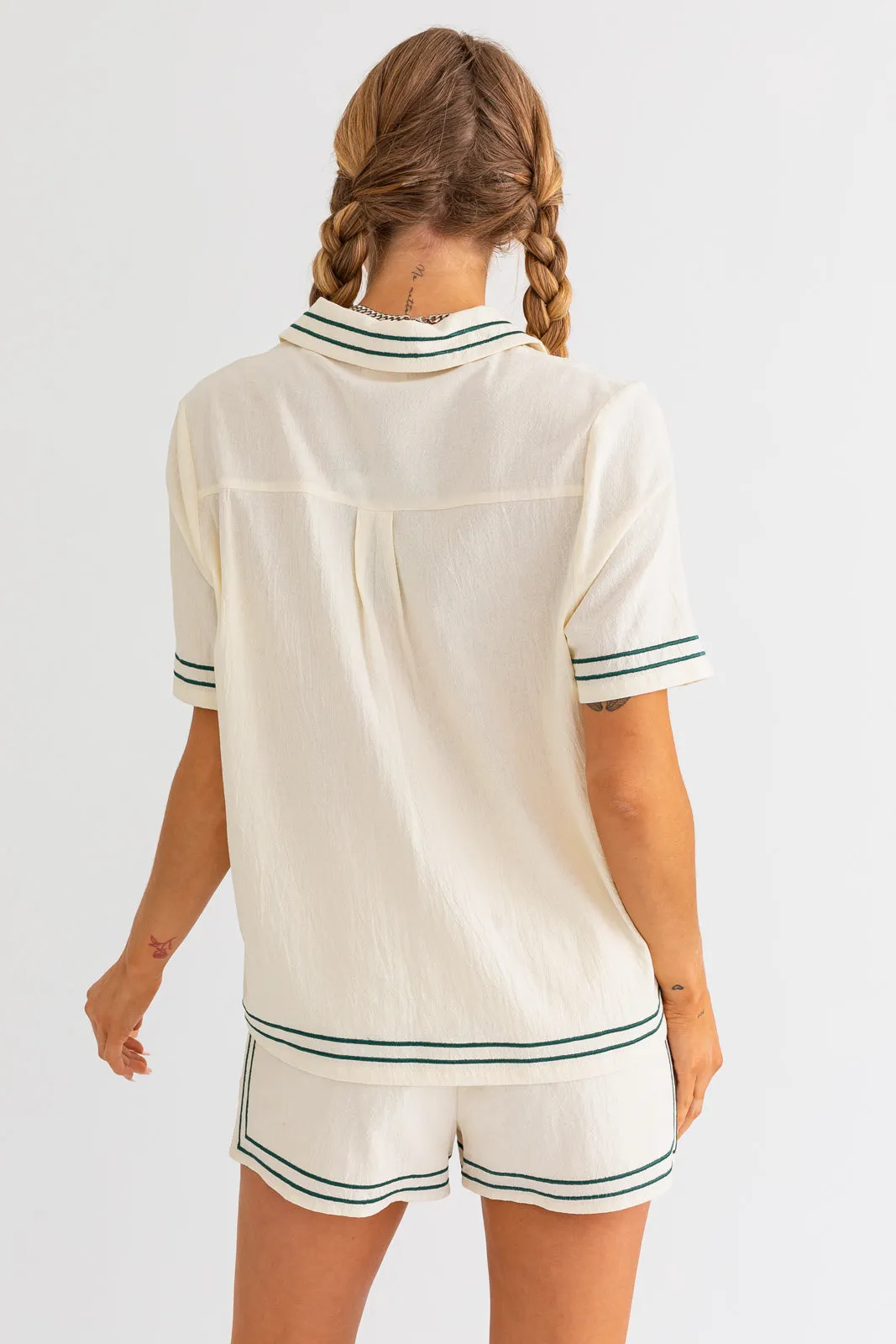 Embroidered Linen Top