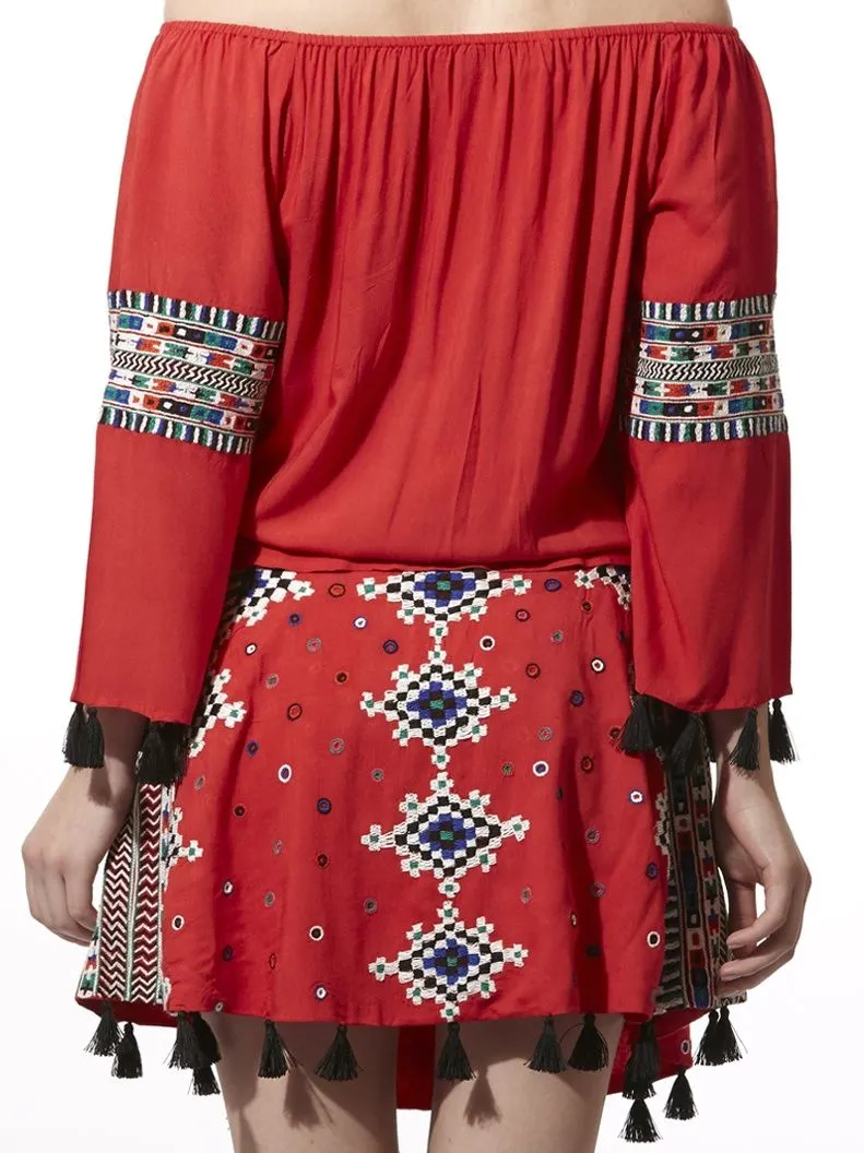 Embroidered Top & Skirt Set