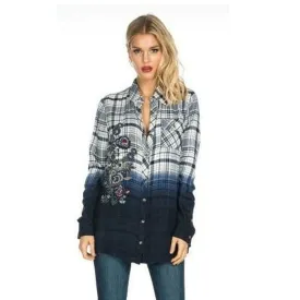 Emma Blue Plaid Top