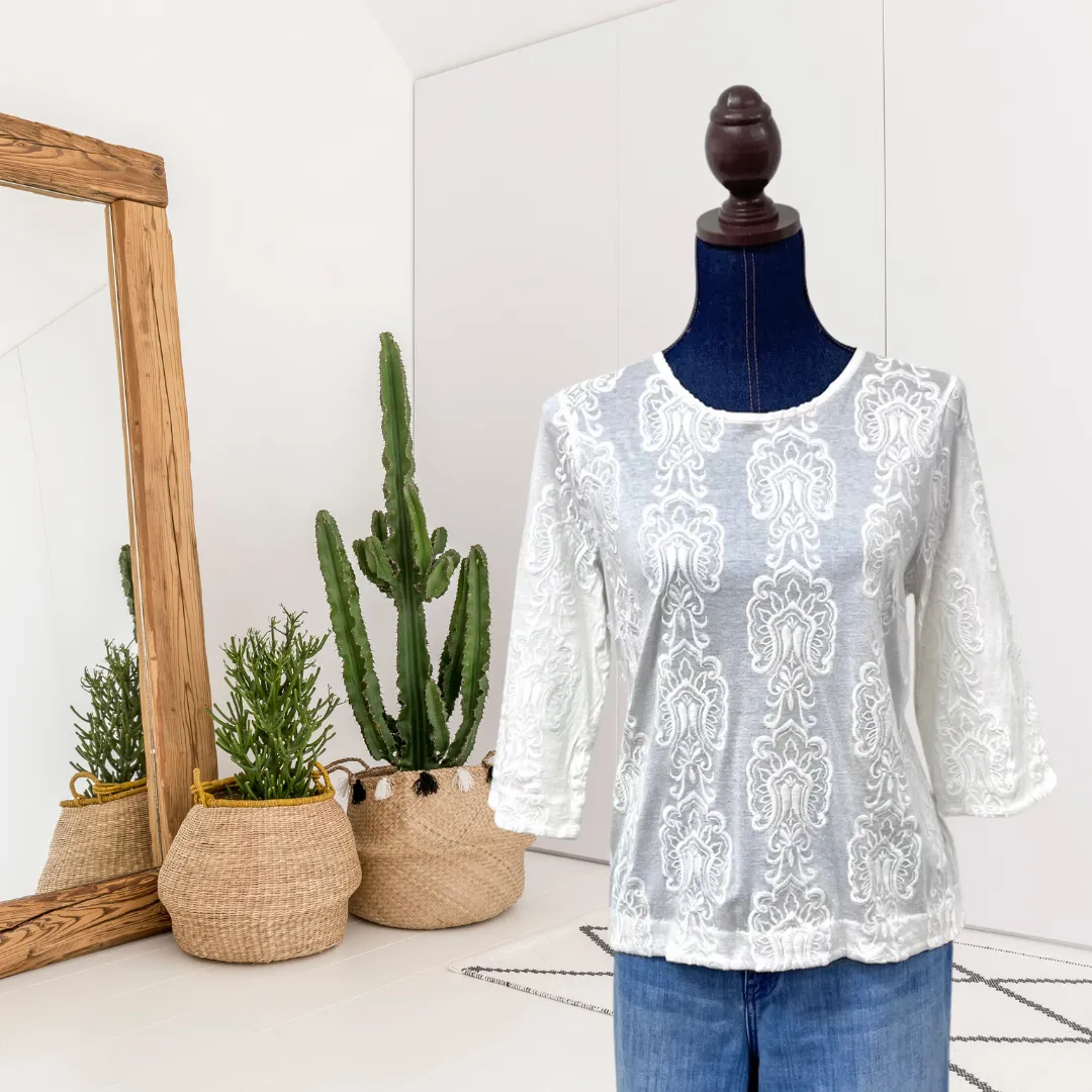 Filigree Embroidered Top