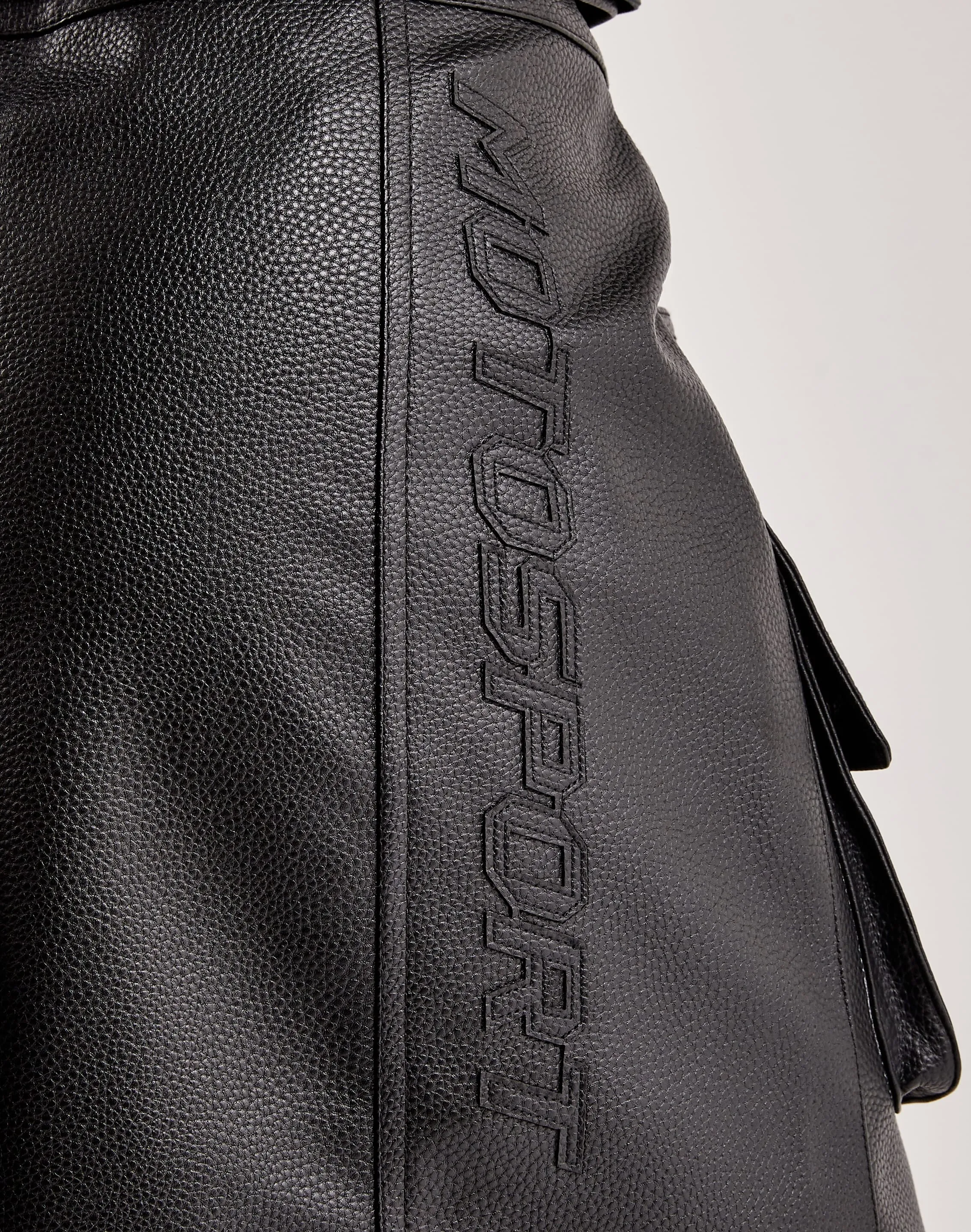 First Row Tonal Leather Racing Skirt