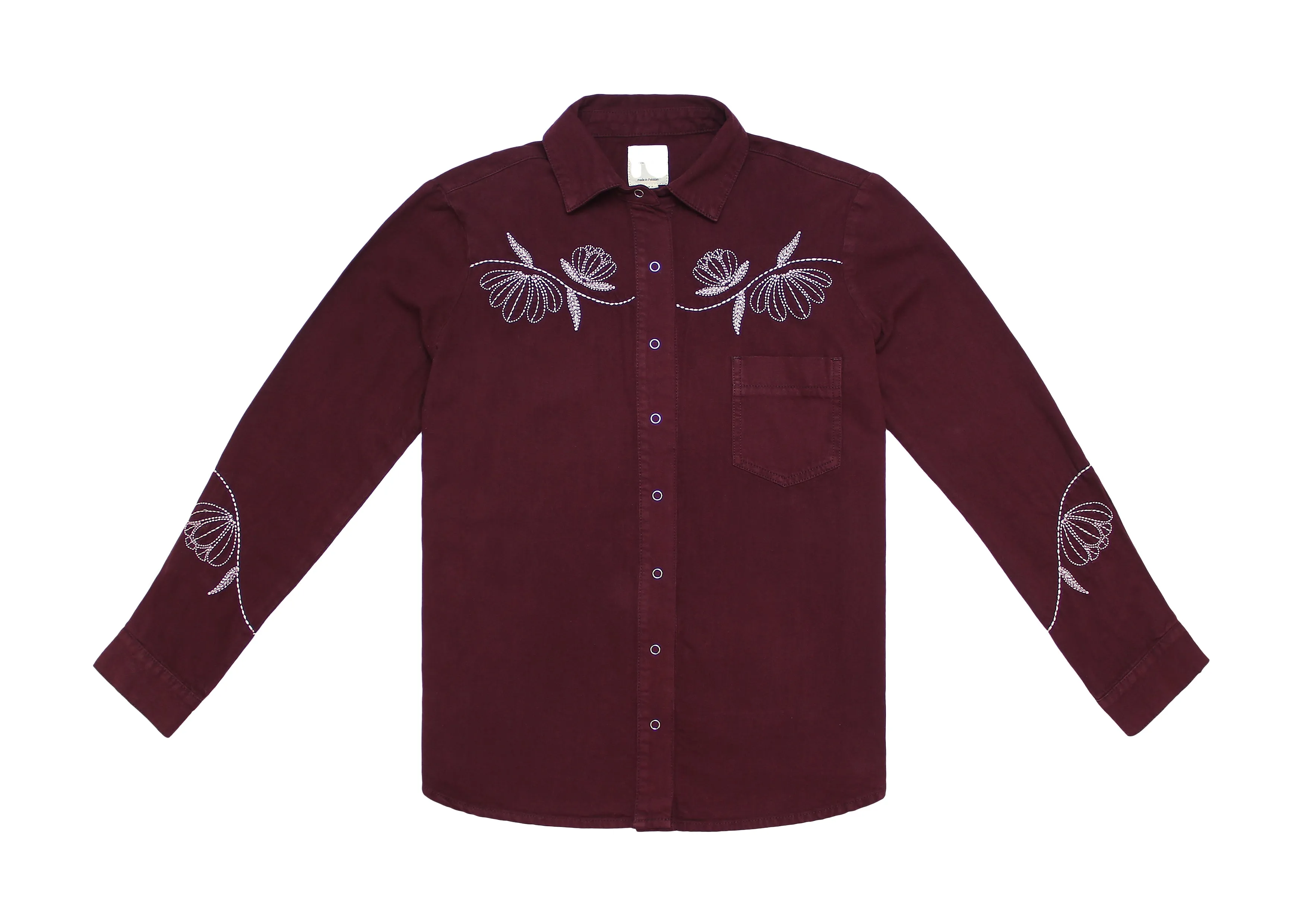 Flor Ray Shirt in Burgundy