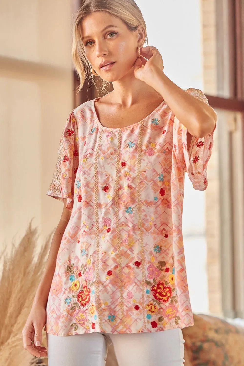 Floral Embroidered Top