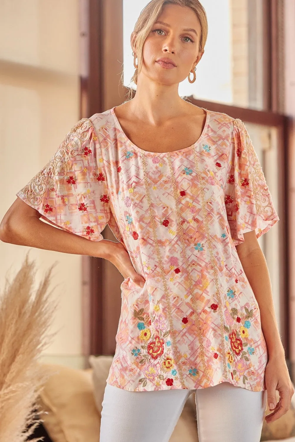 Floral Embroidered Top