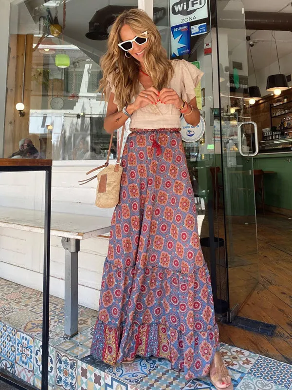 Floral Print Maxi Skirt