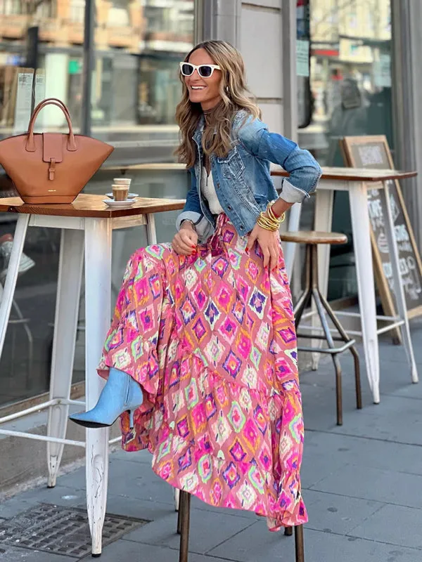 Floral Print Maxi Skirt