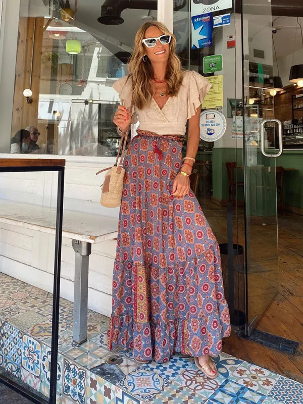 Floral Print Maxi Skirt