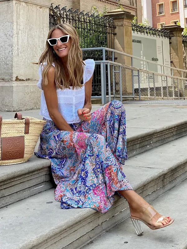 Floral Print Maxi Skirt