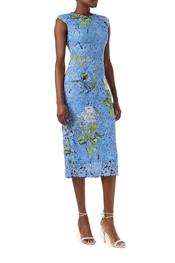 Floral Printed Lace Sheath