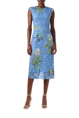 Floral Printed Lace Sheath