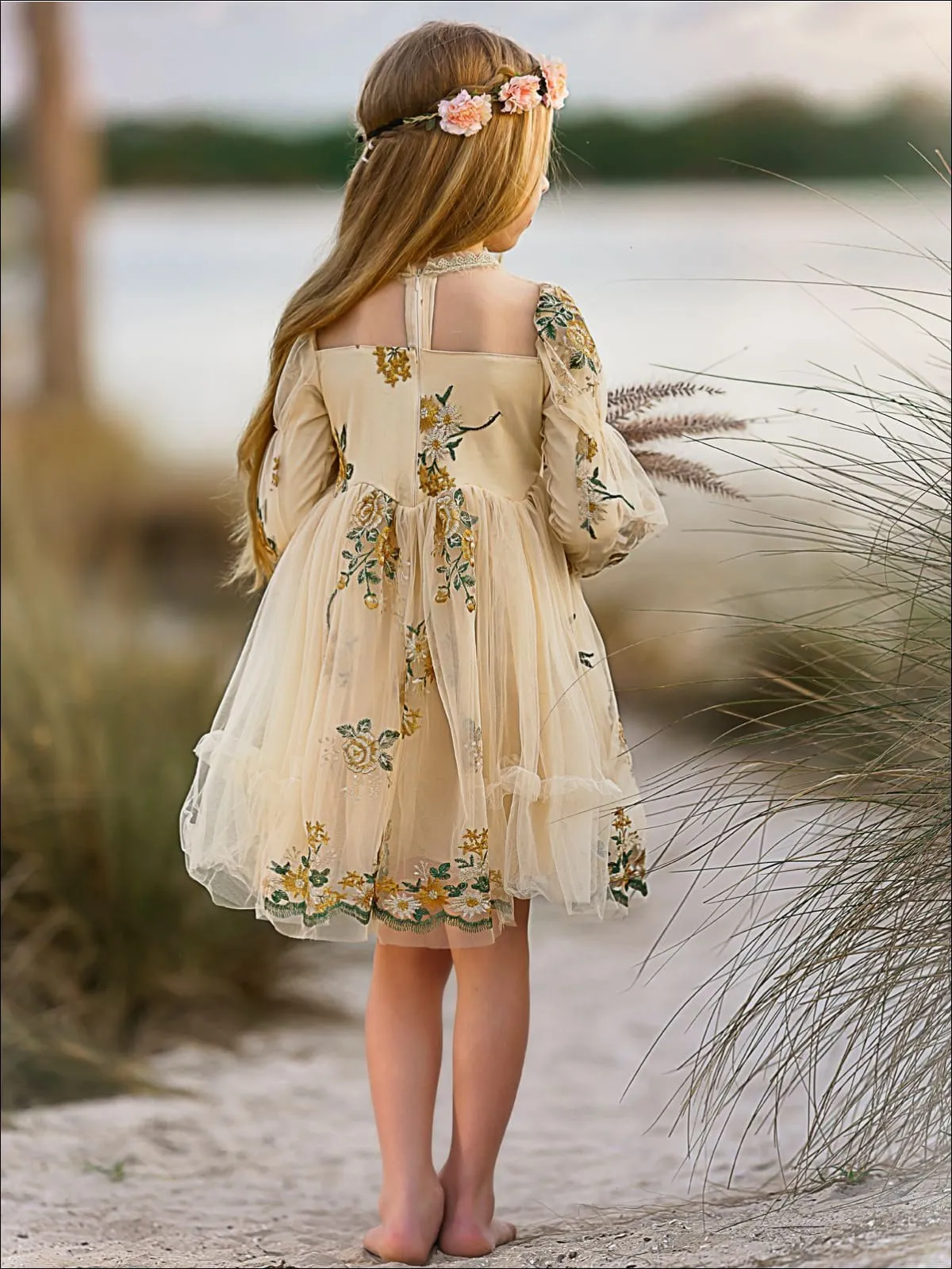 Flower Embroidered Lace Dress