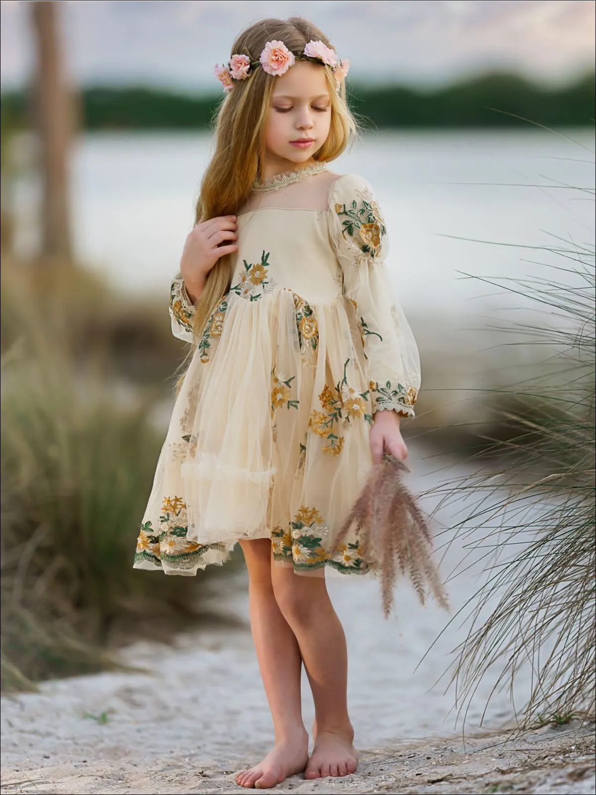 Flower Embroidered Lace Dress