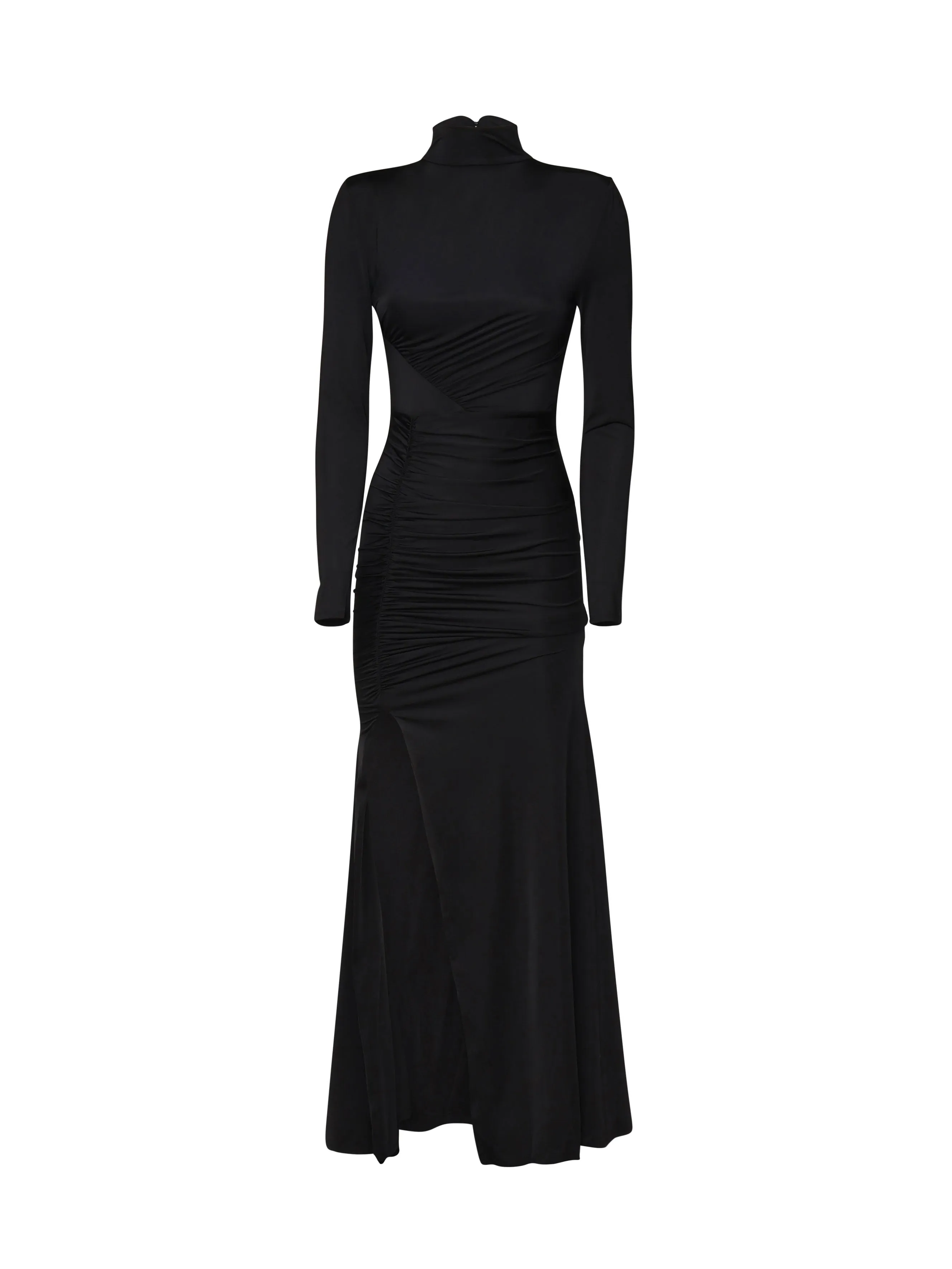 Fluid Fabric Black Long Sleeve Dress