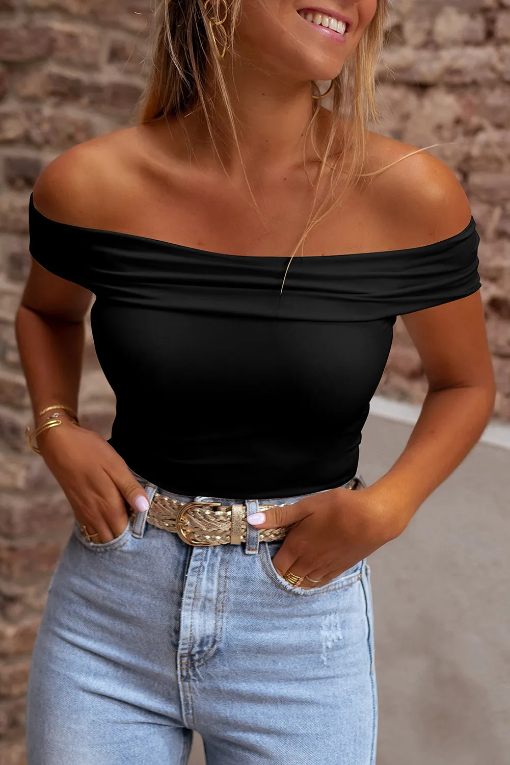 Folded Off-Shoulder Top