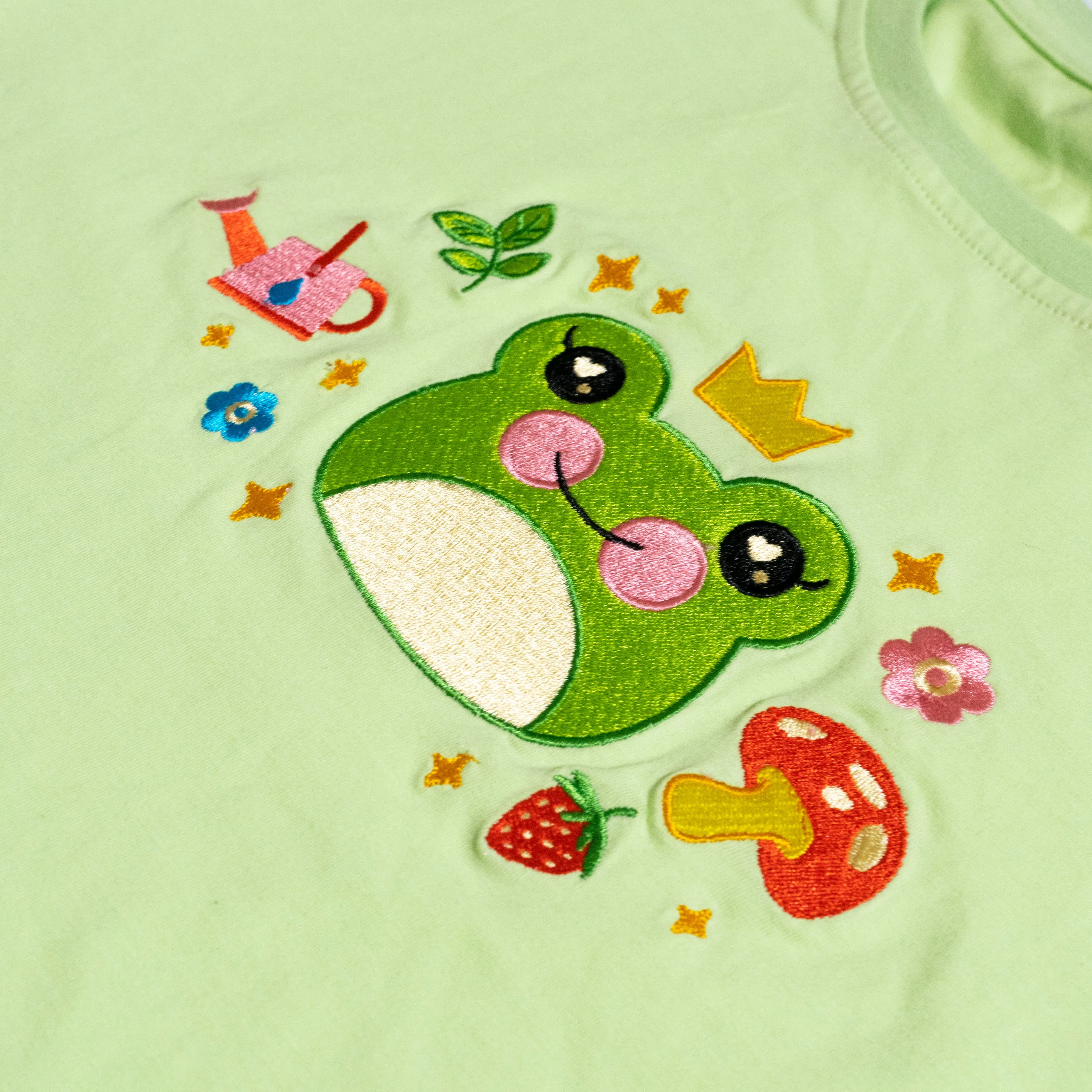 Froggy Hime Embroidered Crop Top