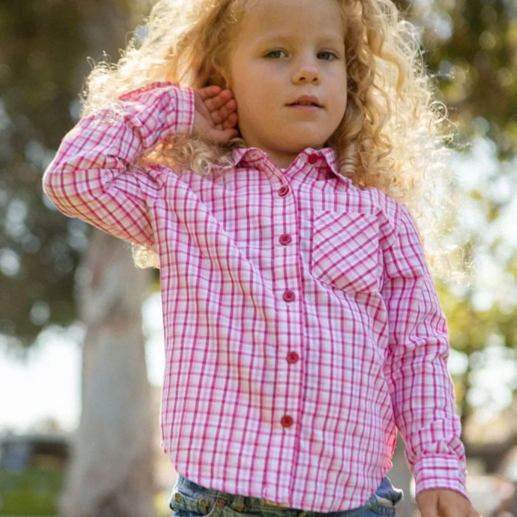 Girl Long Sleeve Plaid Shirt