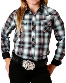 Girl's Dobby Western Plaid by Roper