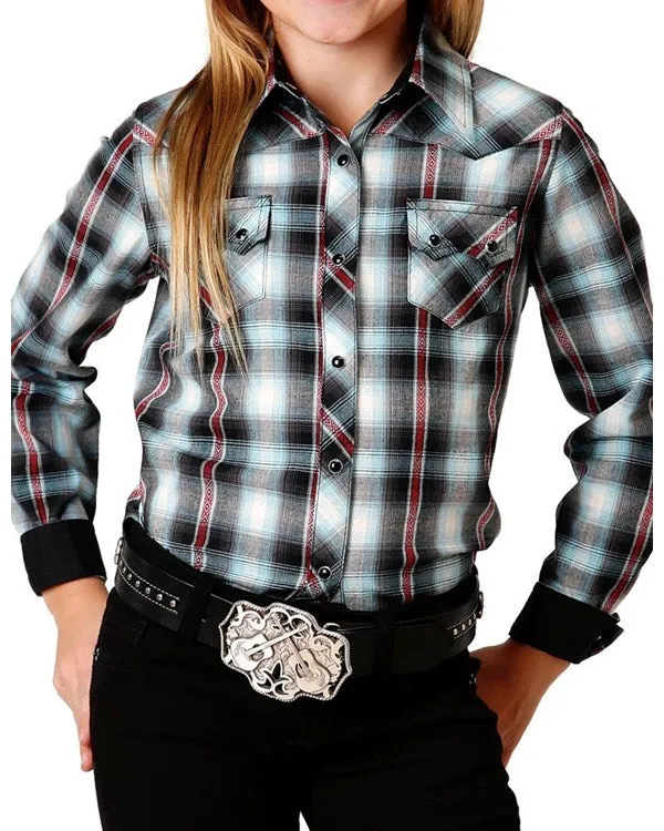 Girl's Dobby Western Plaid by Roper