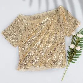 Glam Off-Shoulder Sequin Top