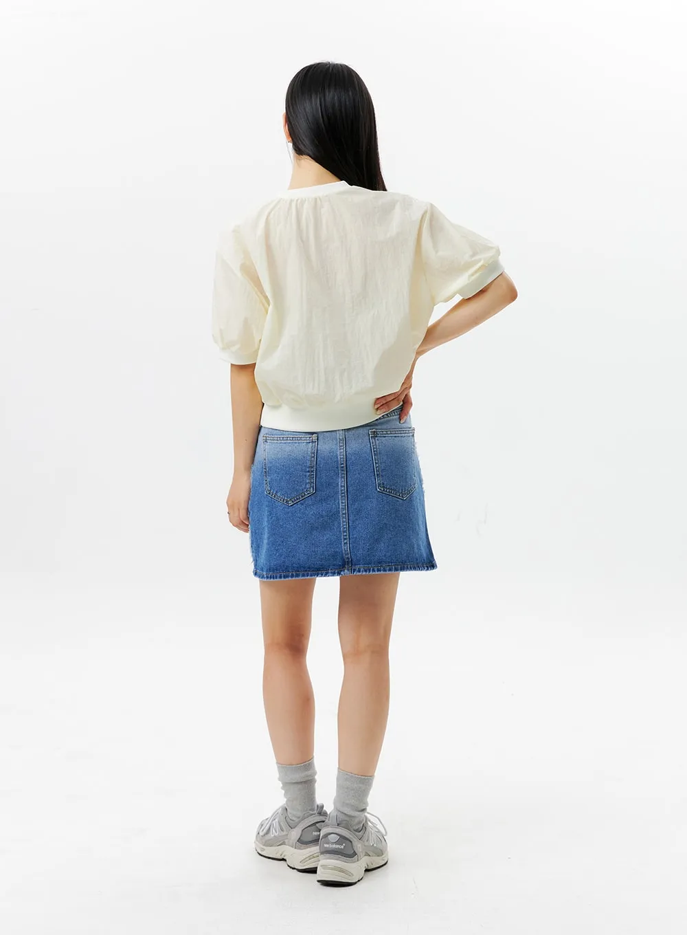 Gradient Denim Mini Skirt OG301