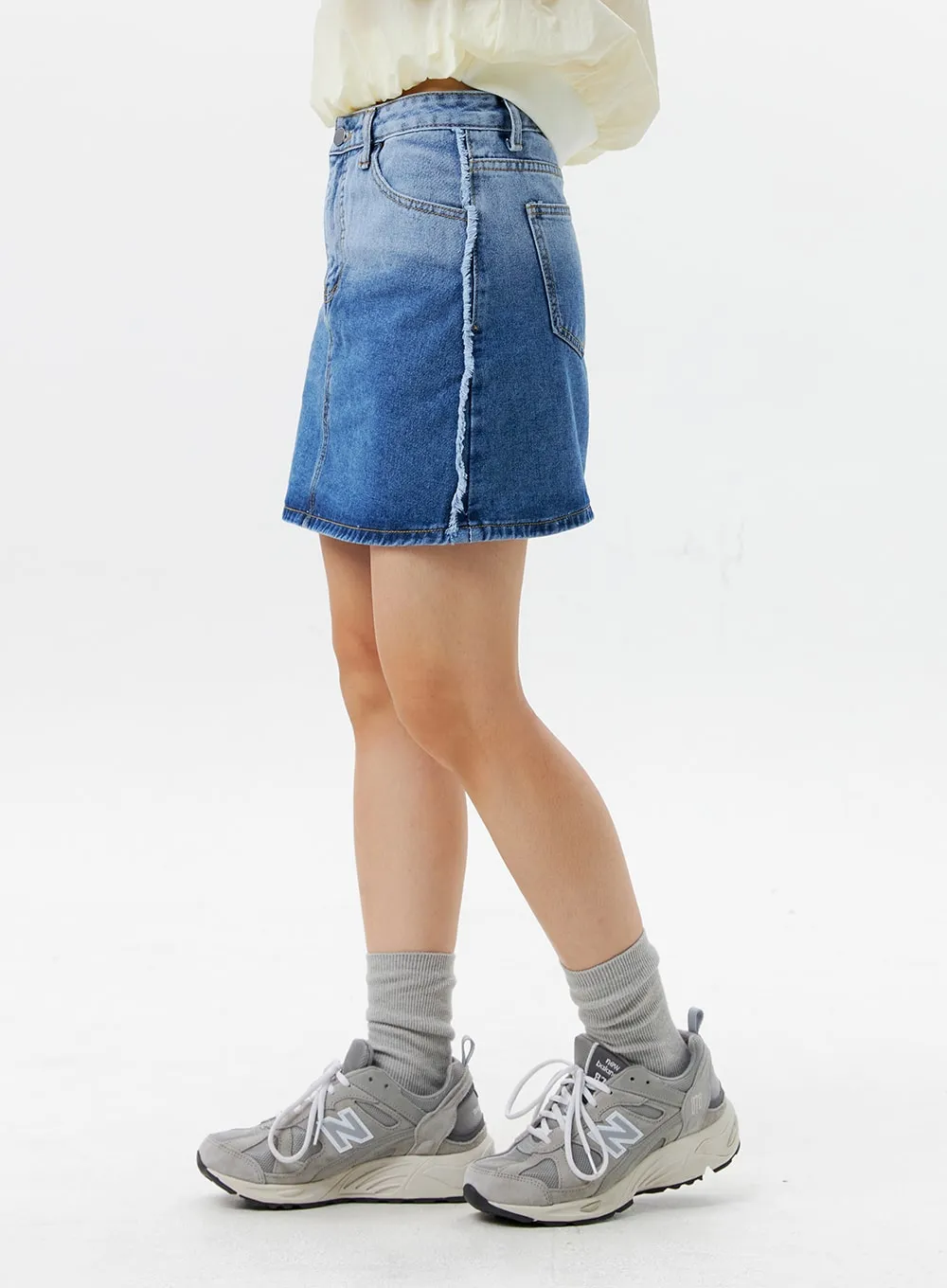 Gradient Denim Mini Skirt OG301