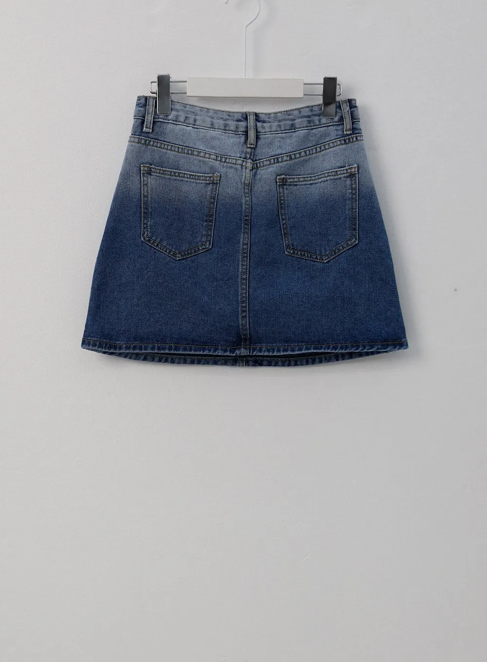 Gradient Denim Mini Skirt OG301