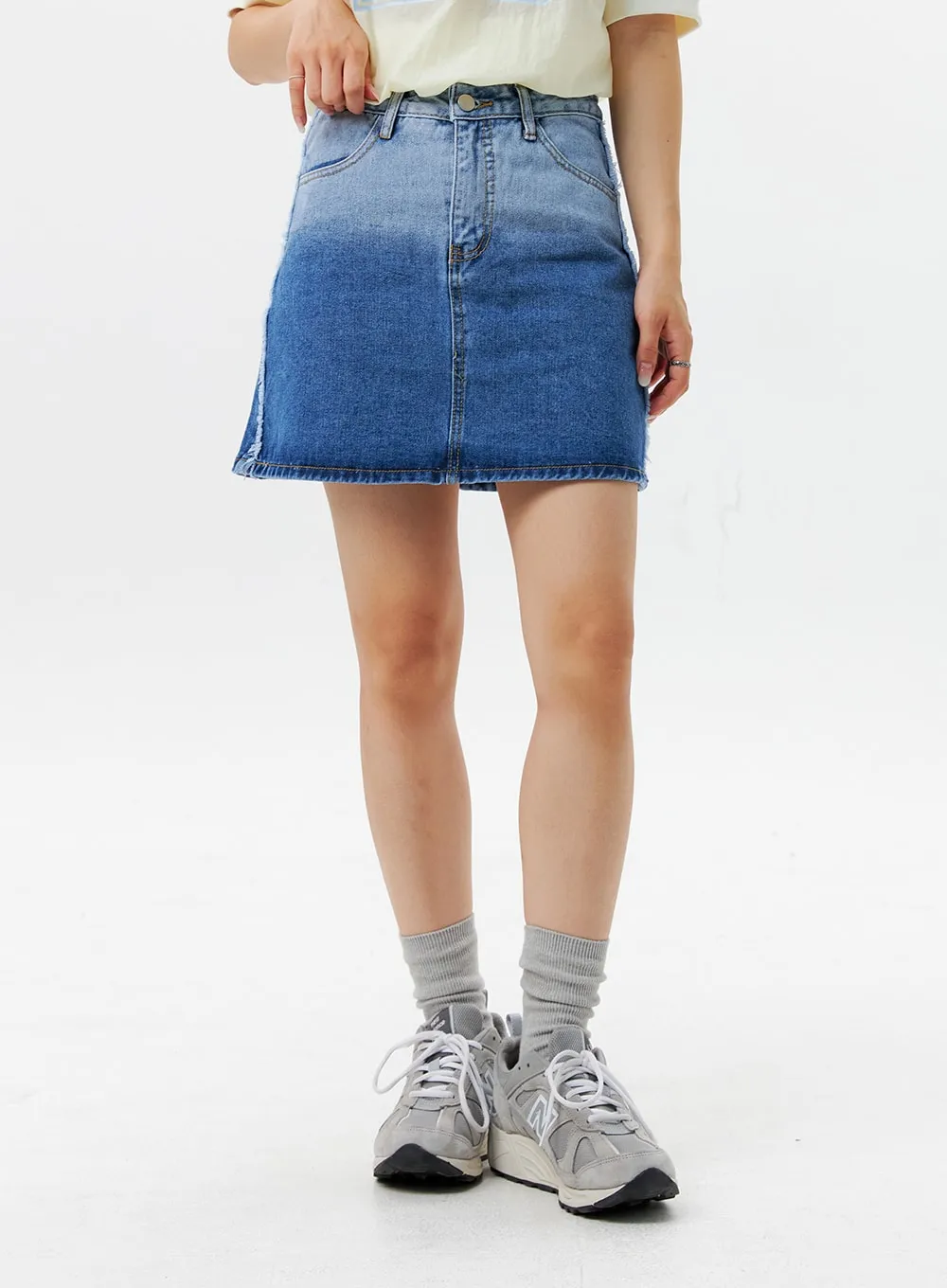 Gradient Denim Mini Skirt OG301