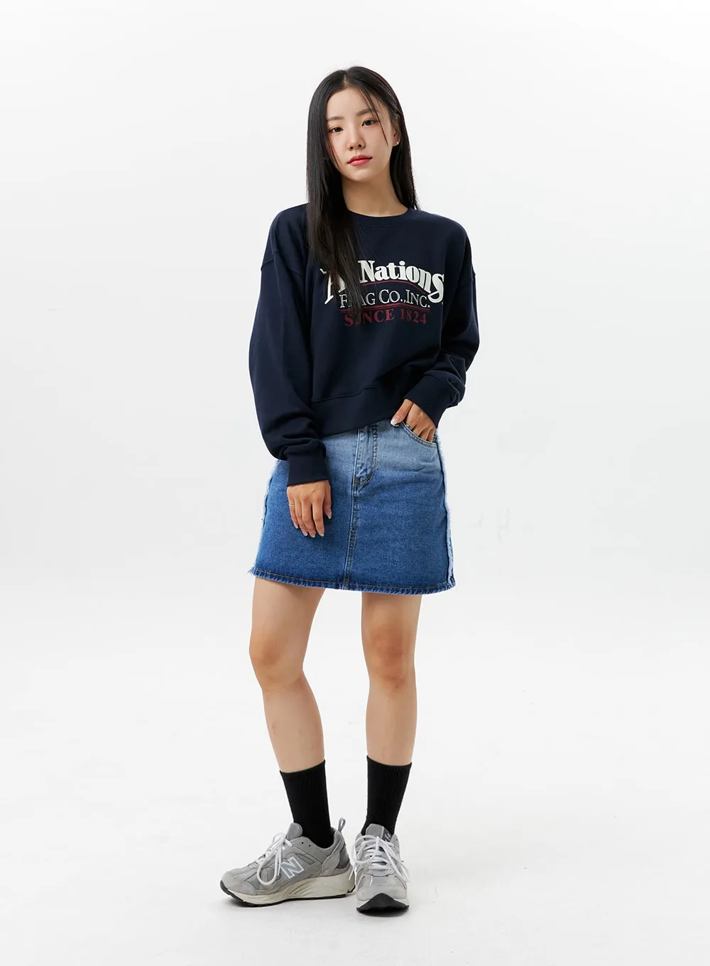 Gradient Denim Mini Skirt OG301